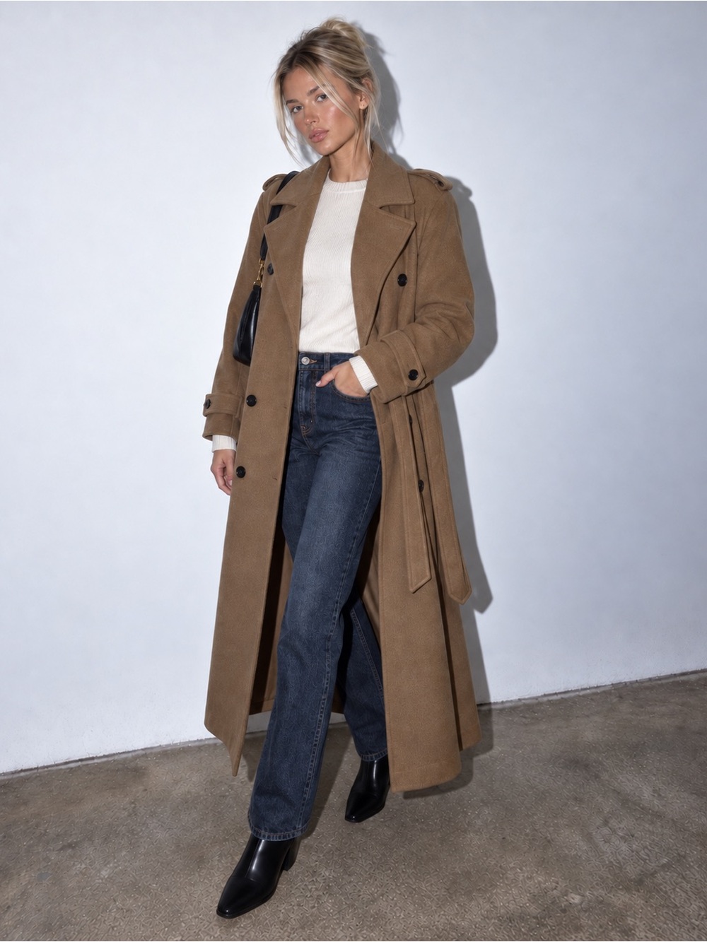 The Diana trench - Women’s Camel Belted Relaxed long Coat new